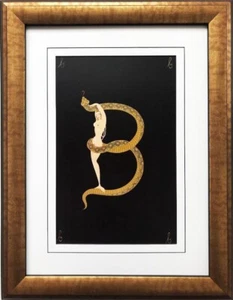 Erte "B" ENMARCADO PERSONALIZADO Vintage Impresión Art Deco Alfabeto Letras Suite NUEVO Moda - Imagen 1 de 3