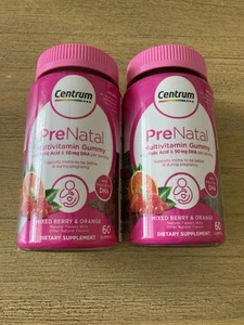 2-Pack Centrum Prenatal Multivitamin Gummy w Folic Acid & 50mg DHA, 60ct (120ct) - Picture 1 of 9