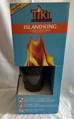 2 Tiki Island King Large Patio Flame Torch Gunmetal Steel Finish Garden 66” New - Image 1 of 4