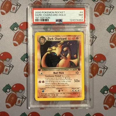 2000 POKEMON ROCKET DARK CHARIZARD HOLO #4 1ST EDITION NM-MINT PSA 7 - Image 1 of 2