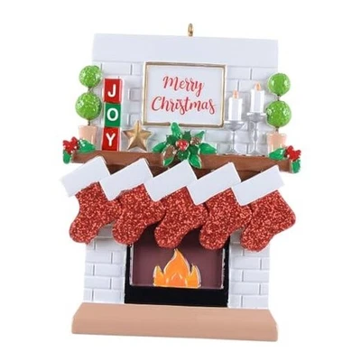 Adorno Abrigo Chimenea, Medias Chimenea Personalizadas 2025 Familia de 5 Foto 1 de 4