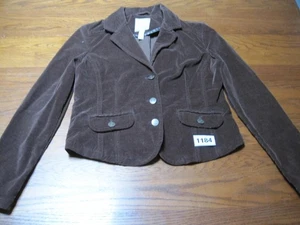 AEROPOSTALE Sakko Blazer Damen M Samt braun Cord 3 Knöpfe Taschen - Bild 1 von 20