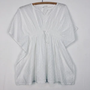 Zara Girls Textured Kaftan White Swimwear Cover Up size 10-14 - Picture 1 of 9