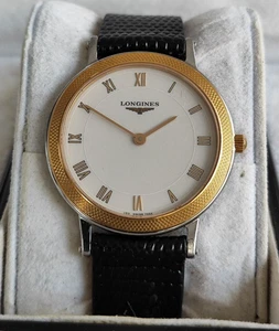 Longines Dresswatch Unisex Quarz Elegant Slim Gehäuse Gemustert Gold Pl... - Bild 1 von 11