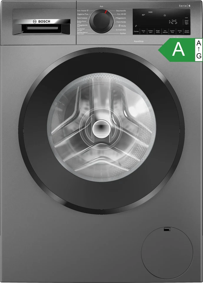 Bosch Waschmaschine 9kg 1400U Frontlader Serie 6 SpeedPerfect Graphit - Bild 1 von 4