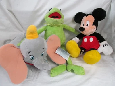 Bundle of Disney Characters Plush Soft Toy-Mickey Mouse,Dumbo & Kermit Pre-owned - Image 1 of 4