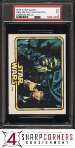 1978 STAR WARS GENERAL MILLS #5 HAN SOLO & CHEWBACCA PSA 5 - Picture 1 of 3