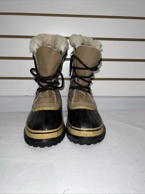 Botas de invierno impermeables Sorel Caribou para mujer talla 8 cuero tostado/cáscara de goma Foto 1 de 4