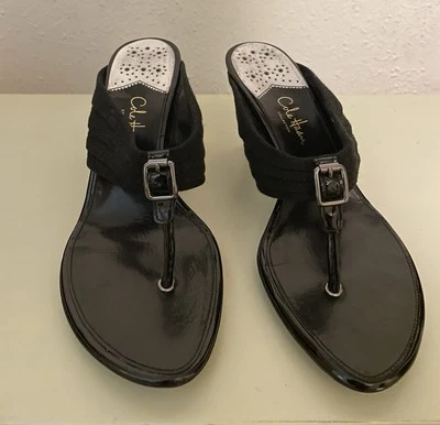 Cole Haan Gwen Air Tanga Negro Zapato S7 con bolsa de zapatos de algodón, caja original, NikeAir col Foto 1 de 4