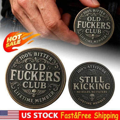 Old F*ckers Club – 终身会员硬币,仍然踢终身会员代币 GN — 第 1/4 张图片