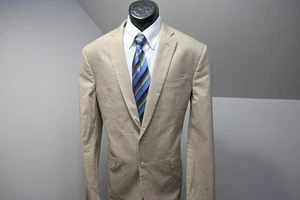 Jos A Bank Slim Fit Stretch Khaki Suit Pants Jacket Mens Sz 37 x 33 43 Long - Picture 1 of 18