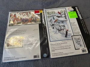 Dimensions Cross Stitch Kit Lot Of 2 Bicycle Birds Garden Friends NIP 2005/2008 - Picture 1 of 8