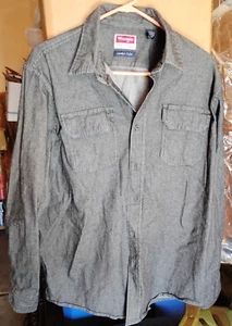 Wrangler Shirt Men's Size Large Black Premium Quality Comfort FLEX Button Up - Picture 1 of 2