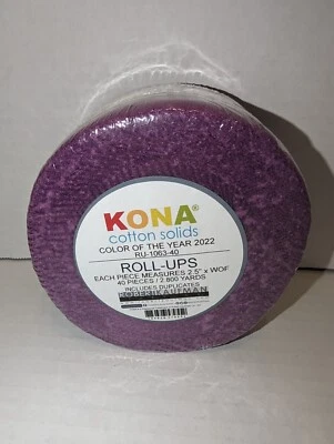 Robert Kaufman Kona Cotton Jelly Roll Color Of The Year 2022 Purple 40x2-1/2" - Image 1 of 3