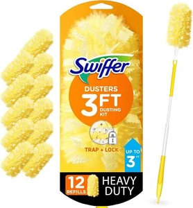 Heavy Duty Dusting Kit,Cleaning Supplies,3ft Extended Handle,1 Duster,12 Refills - Picture 1 of 8