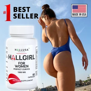 HALLGIRL 1000 mg Aguaje - Perfect Curves - Bigger Butt - Big Chest - 60 Caps - Picture 1 of 13
