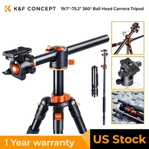 K&F Concept 19"-75" Professional Aluminium DSLR Camera Tripod Monopod Ball Head - Picture 1 of 13