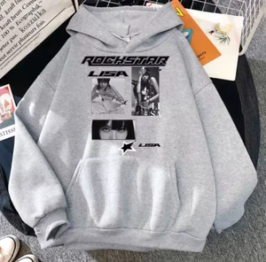 Felpa con cappuccio LISA BLACKPINK ROCKSTAR merchandising per Blink perfetta concerto outfit - Foto 1 di 6