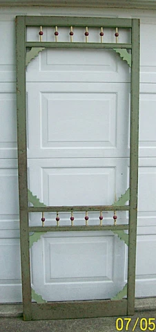 Antique Victorian Screen Door, Ornate, Stick & Ball Fretwork, May Deliver in M-W Cover