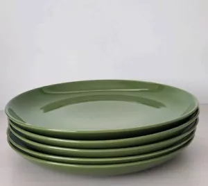 "Juego de 5 platos de cena de 11"" brillantes verde porcelana lisa cajón y barril (P17)" - Imagen 1 de 6