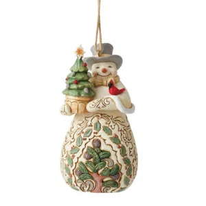 Jim Shore HWC White Woodland Snowman/Tree Orn - 6012691 - Picture 1 of 2