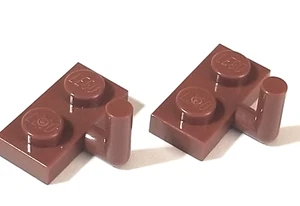 LEGO 1x2 Plate w/ Hook (5mm Horizontal Arm) 43876 / 88072 Reddish Brown LOT OF 2 - Bild 1 von 2