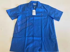 Lacoste Short Sleeve Button Down Shirt - Brand New  VARIOUS SIZES- MED BLUE - Picture 1 of 3