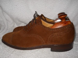 Excellent Charles Tyrwhitt England Brown Suede Brogue MedallionCap Toe Oxford9.5 - Picture 1 of 10