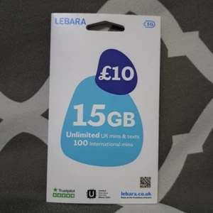 Lebara Mobile PAYG Pay As You Go Sim Card 4G 5G (Runs on Vodafone Network in UK) - Picture 1 of 3