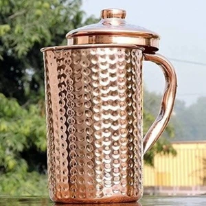 100% Pure Copper Water Pitcher Jug for Ayurveda Health Benefits 1.5 Ltr - Picture 1 of 5