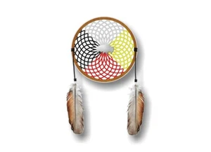 Medicine Wheel DREAMCATCHER with Feathers Vinyl Decal Native Pride Sticker - Bild 1 von 6