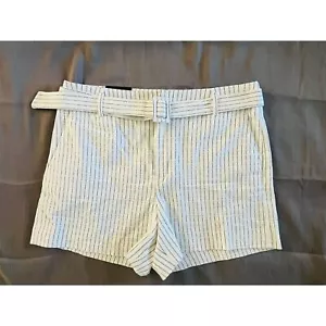 NWT Banana Republic Navy Beige Striped High Waist 4" Short Size 12 - Picture 1 of 9