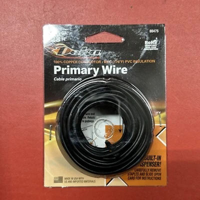 Deka 00475 16 Gauge Black Primary Wire 28' Long - Image 1 of 4