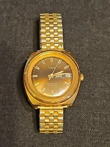 Vintage Timex Viscount Self Wind Day Date Running For Parts Or Repair - Picture 1 of 6