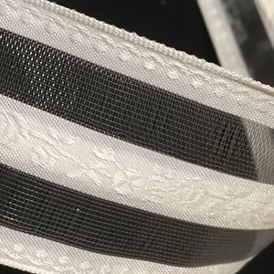 Wire-Edge Sheer Ribbon Wired-Edge Lace Embroidered 1-1/2" White 50 yds USA RB76 - Picture 1 of 5