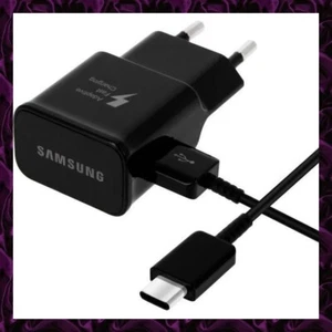 Chargeur 2A + Cable Type-C SAMSUNG ORIGINAL GALAXY S10 / S10+ Plus noir - Imagen 1 de 1