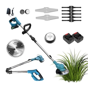Electric Cordless Grass String Trimmer Lawn Edger Weed Wacker Cutter Folding - Picture 1 of 10