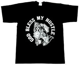 God Bless My Hustle T-shirt Money Cash Dollars $ Urban Streetwear Men's Tee New - Picture 1 of 2