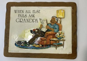 3D Art Print When All Else Fails Ask Grandpa Block Wood Artwork 1978 Coby - Picture 1 of 10