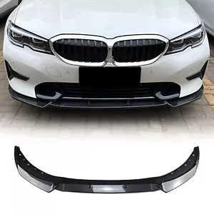 For BMW 3 Series G20 G21 320i 2019-2022 Front Bumper Lip Spoiler Carbon Black ` - Picture 1 of 14