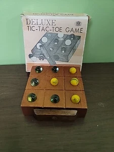 Vintage 1970's Wooden Marble Deluxe Tic Tac Toe game - Picture 1 of 4