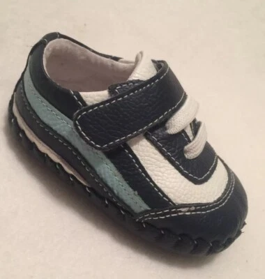 New Pediped Baby Navy White Blue Leather Shoes Strap sz 0-6 mos - Image 1 of 4