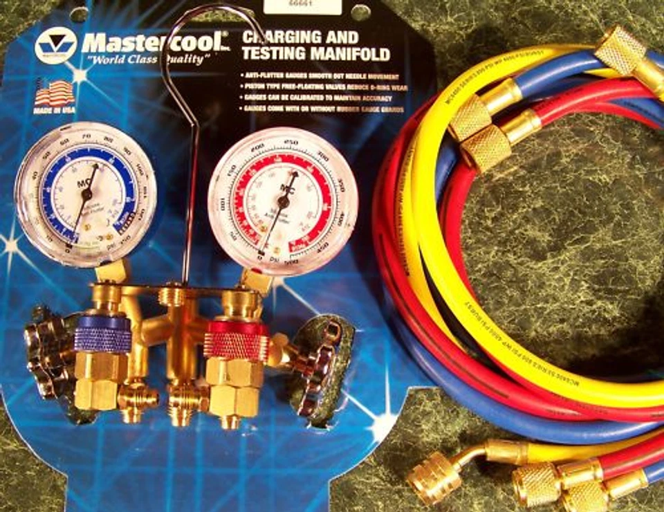 AC MANIFOLD GAUGE SET for R12 and R134a by Mastercool USA MADE Air Conditioner - Image 1 of 1