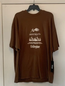 CIVIL REGIME ROSES FROM CONCRETE GRAPHIC T-SHIRT MENS L BRWN/TAN CLEAN NWT - Picture 1 of 9