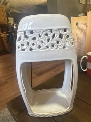 Stone Scroll White & Beige Candle Warmer - Image 1 of 4