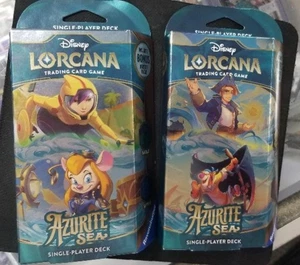 Disney Lorcana Azurite Sea Starter Deck Set de 2 cubiertas selladas nuevas - Imagen 1 de 3