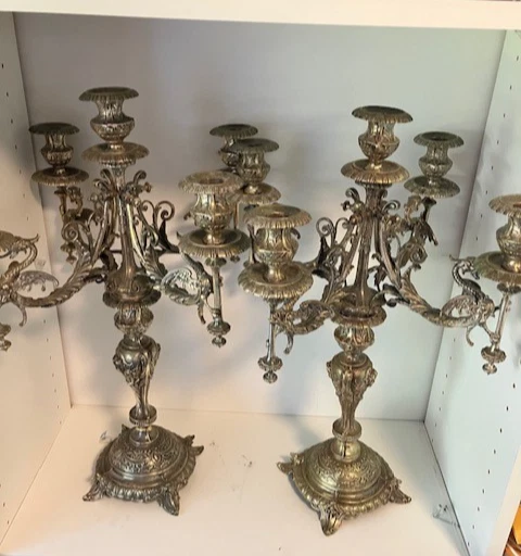 Par de 5 candelabros barrocos ligeros Reniassance Foto 1 de 1