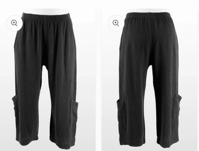 Pantalones Bryn Walker Casbah Negro Gasa Bolsillo Talla XS Foto 1 de 4