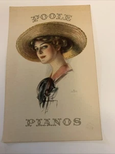 (C) Victorian Trade Card, Poole Pianos, M. Doyle Marks Co., Elmira N.Y. - Picture 1 of 2