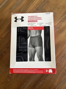3-Pack UNDER ARMOUR Performance Tech 3" Boxerjock Black XL Free Shipping - Picture 1 of 5